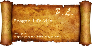 Prager Lídia névjegykártya